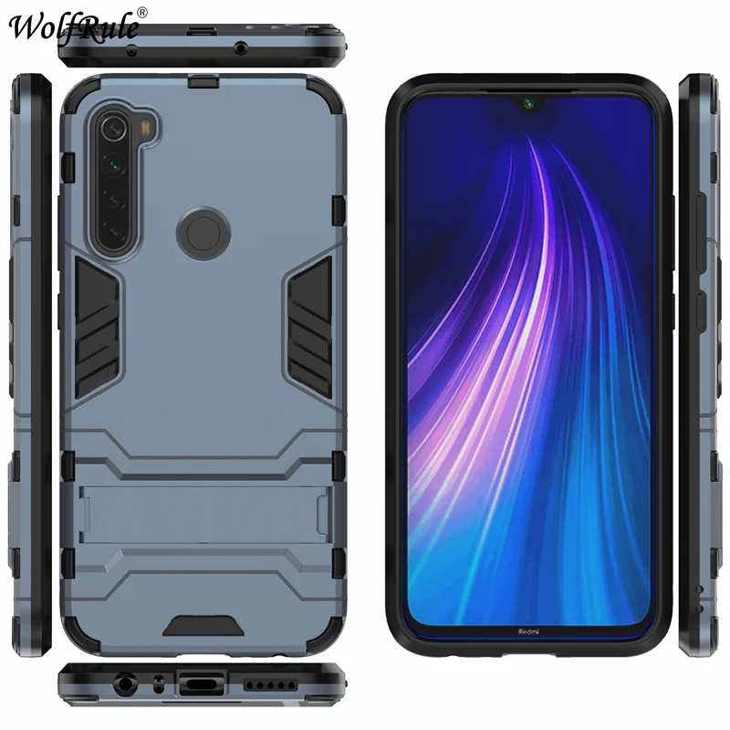 Чехол для Xiaomi Redmi Note 8 Чехол ударопрочный каучук силиконовый бронированная крышка для Xiaomi Redmi Note 8 чехол Redmi Note 8 чехол - Цвет: NavyBlue