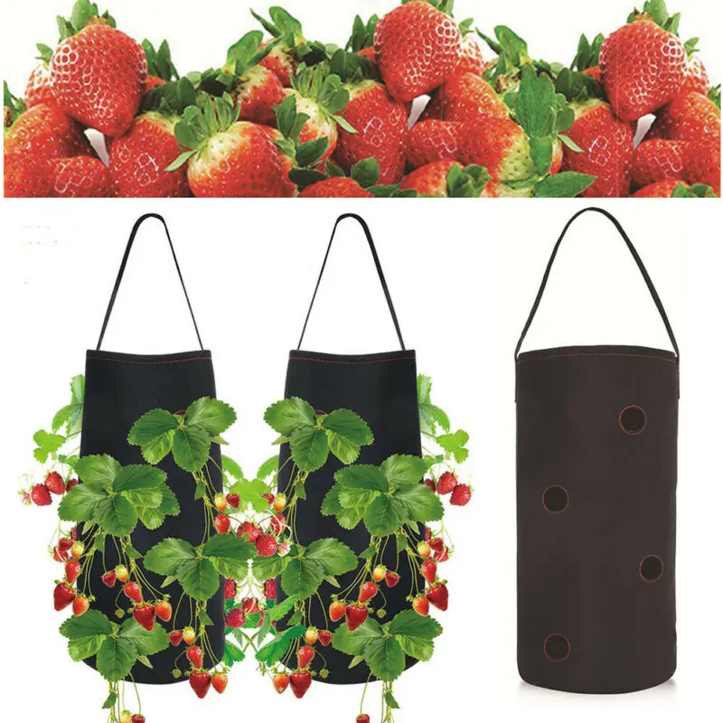 2X вертикальный садовый повешение цветочный горшок плантатор 8 отверстий сумка