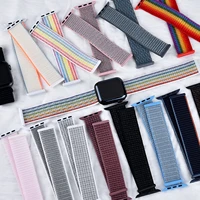 adjustable nylon velcro sport band compatible for apple watch 3840mm 4244mm braided weave replacement strap for iwatch series