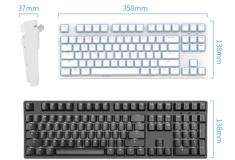 IKBC F108 F87 TKL механическая клавиатура без ключа синий светодиод cherry mx Переключатель коричневый синий белый led подсветка игровая клавиатура
