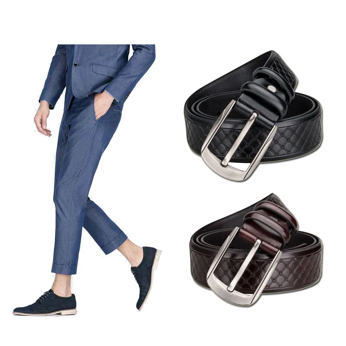 Ремень из натуральной кожи для мужчин и женщин прочный пояс с одной зубчатой