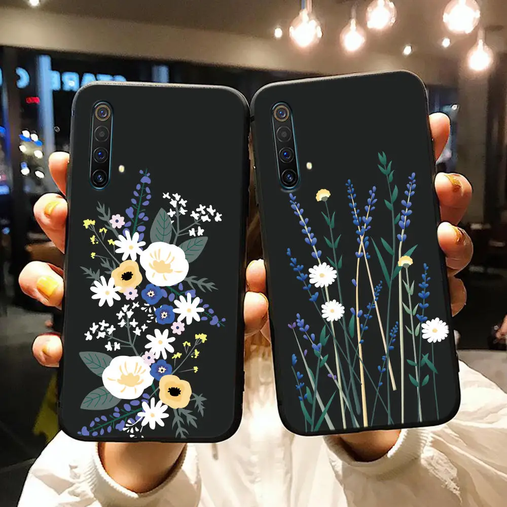 Lavenders Flowers Phone Case for OPPO Realme C2 C3 C11 C12 C15 C17 Q X XT X2 X50 7 7i 6 5 3 6S Pro Narzo 20 Pro Soft Silica Gel