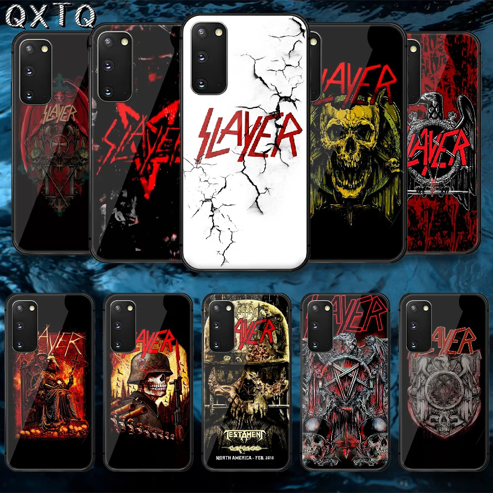 

Heavy Metal Slayers Rock Band Tempered Glass Phone Case Cover For Samsung Galaxy Note S 9 10 20 21 E Plus Ultra M 31 51 FE Black