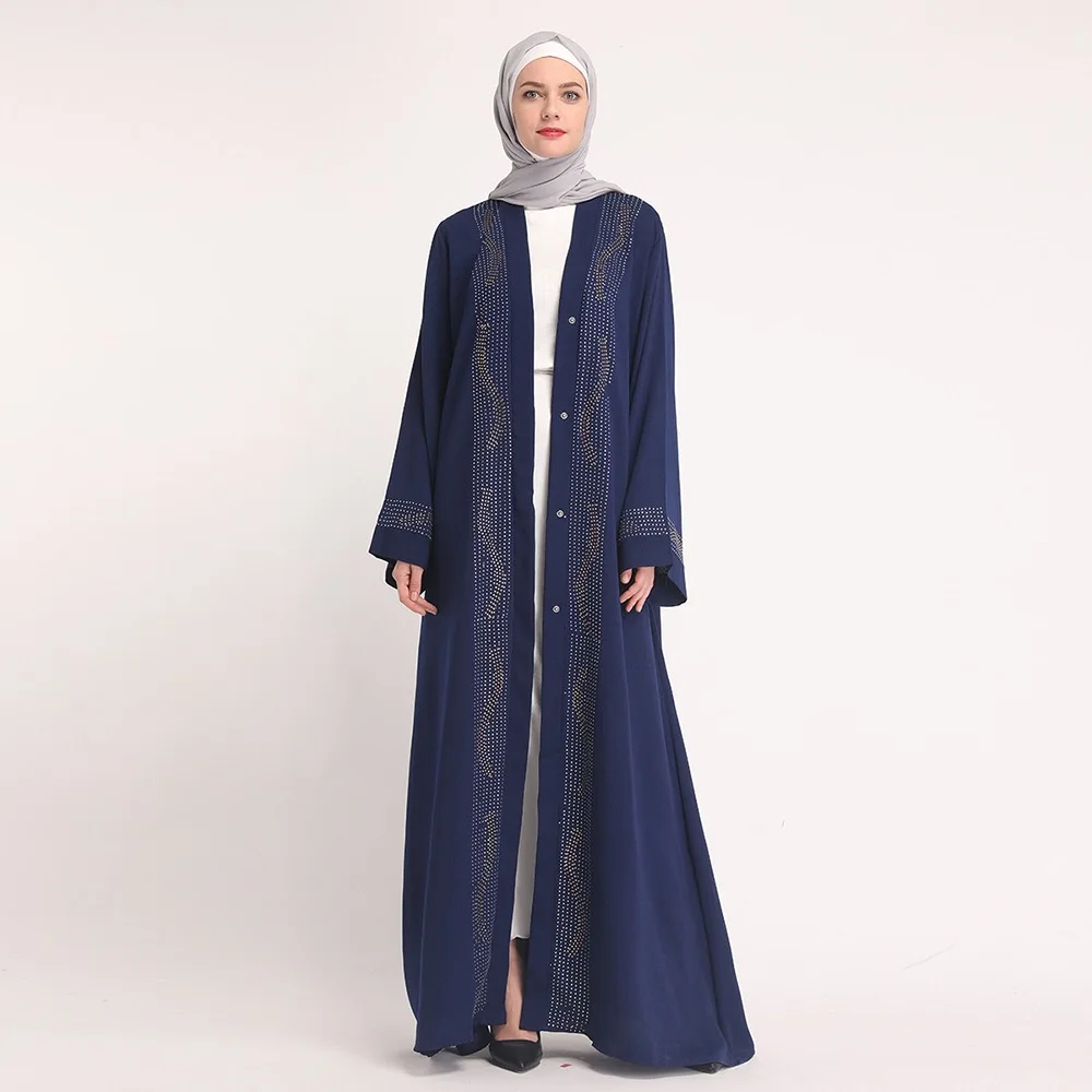 

F5557 Islamic Clothing Dress Ramadan Abaya Floral Muslim Robes-Tunic Maxi Middle-East Long