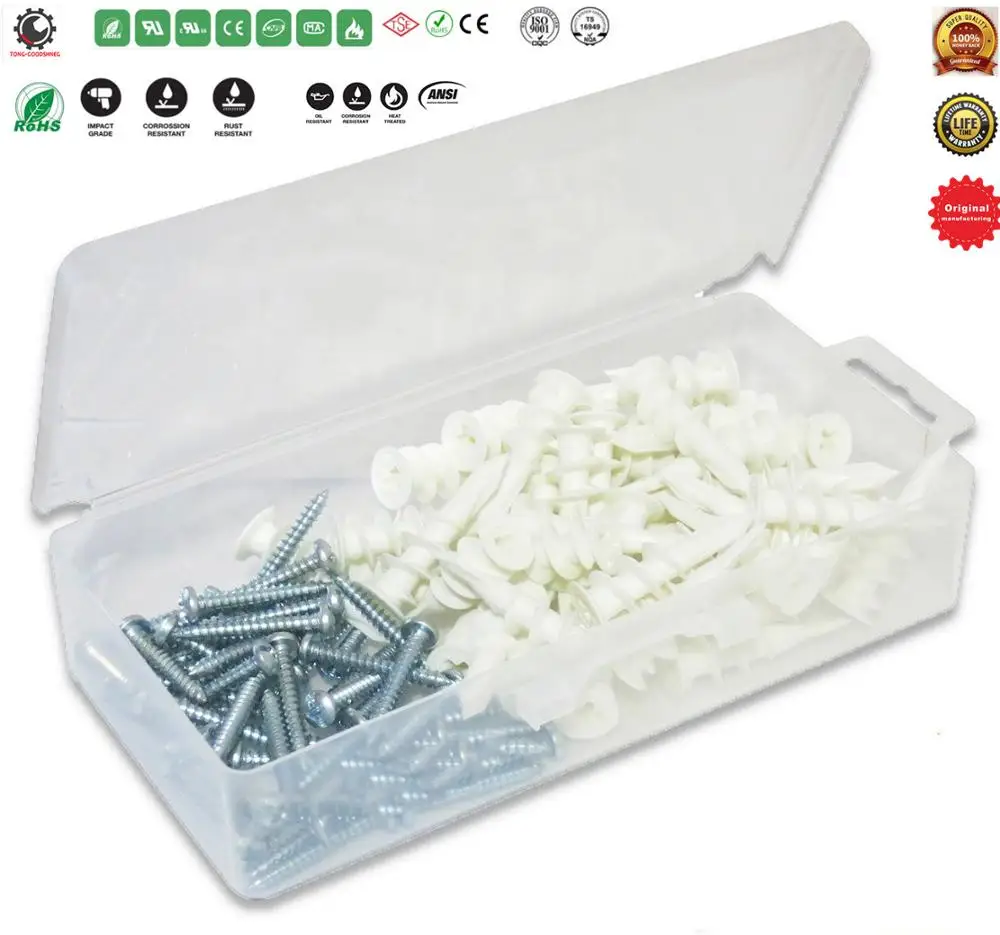 Пластиковые саморезы анкеры для гипсокартона с винтами полые стеновые набор