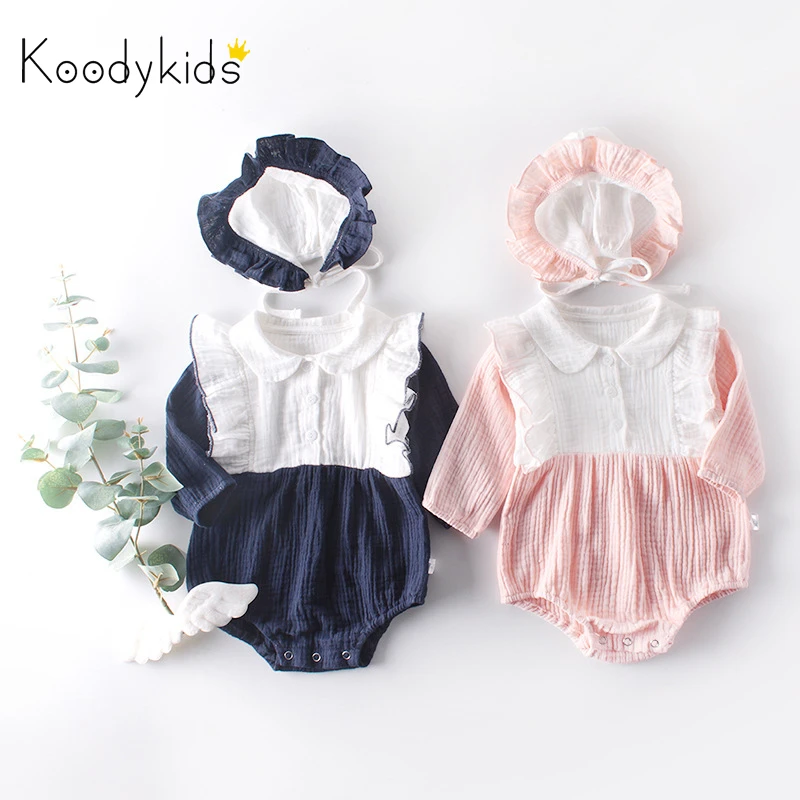 Koodykids 2020 весенние боди для маленьких девочек Осенние хлопковые розовые