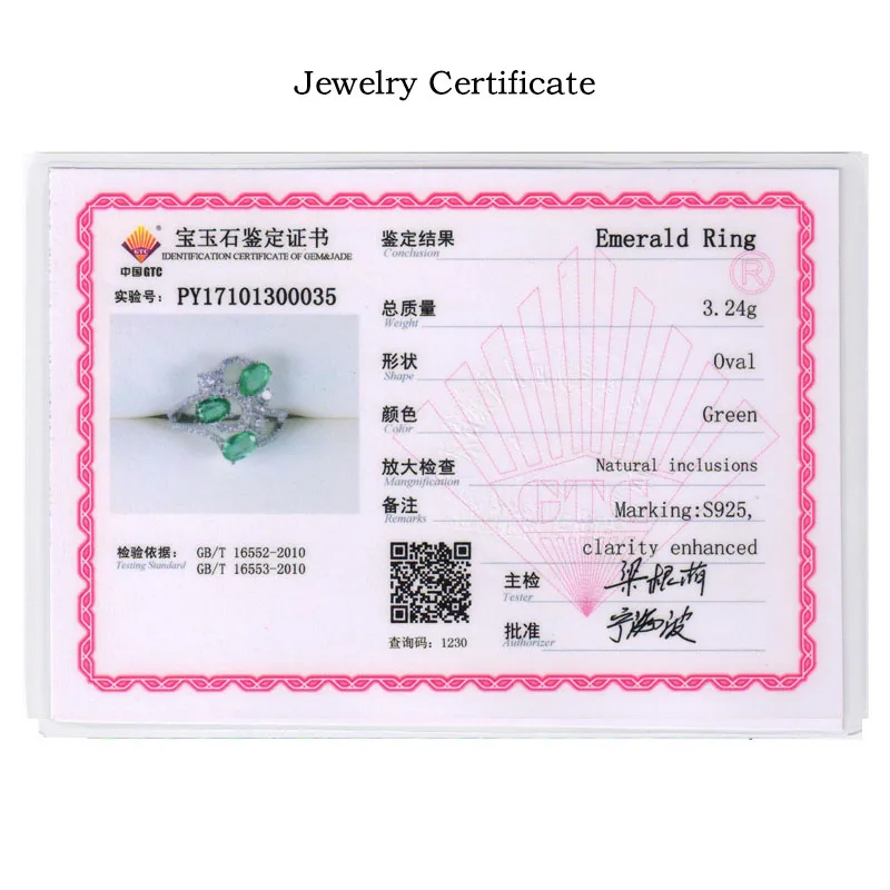 GTC Jewerlry сертификат Ювелирные изделия с драгоценными камнями профессиональный