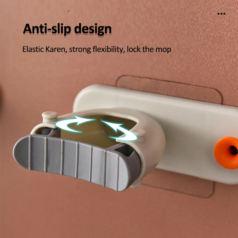 

Mop Rack Bathroom Accessories Wall Mounted Shelf Organizer Hook Broom Holder Hanger Behind Doors/On Walls Kitchen Storage Tool