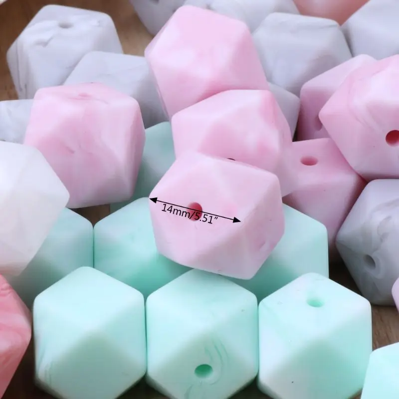 

10pcs 14mm Silicone Beads Baby Teething Teether Bead Food Grade Nursing Silicone Baby Toy DIY Pacifier Accessory