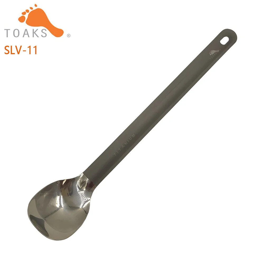 TOAKS Сверхлегкая Титановая Ложка с длинной ручкой и полированной чашей для