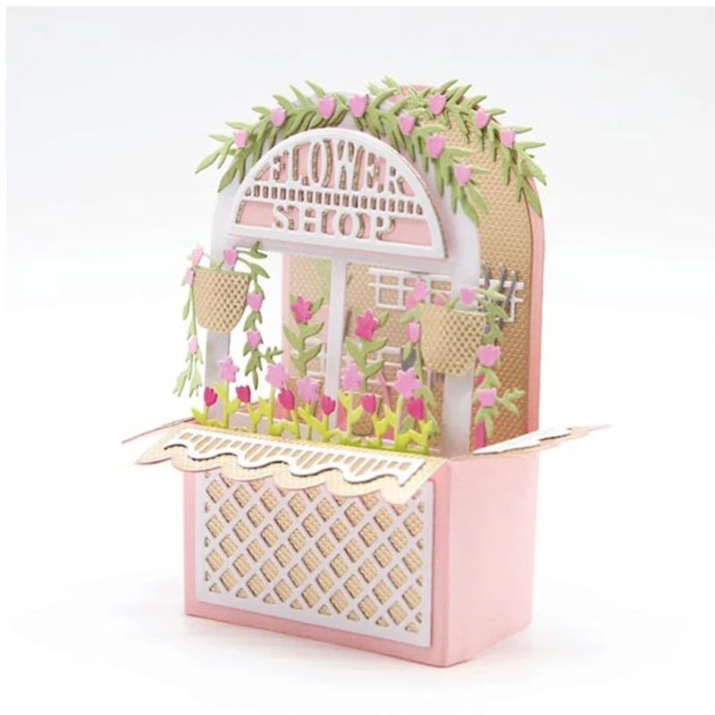 

Panalisacraft Flower shop Metal Cutting Dies Stencils for DIY Scrapbooking/album Decorative Embossing DIY Paper Cards