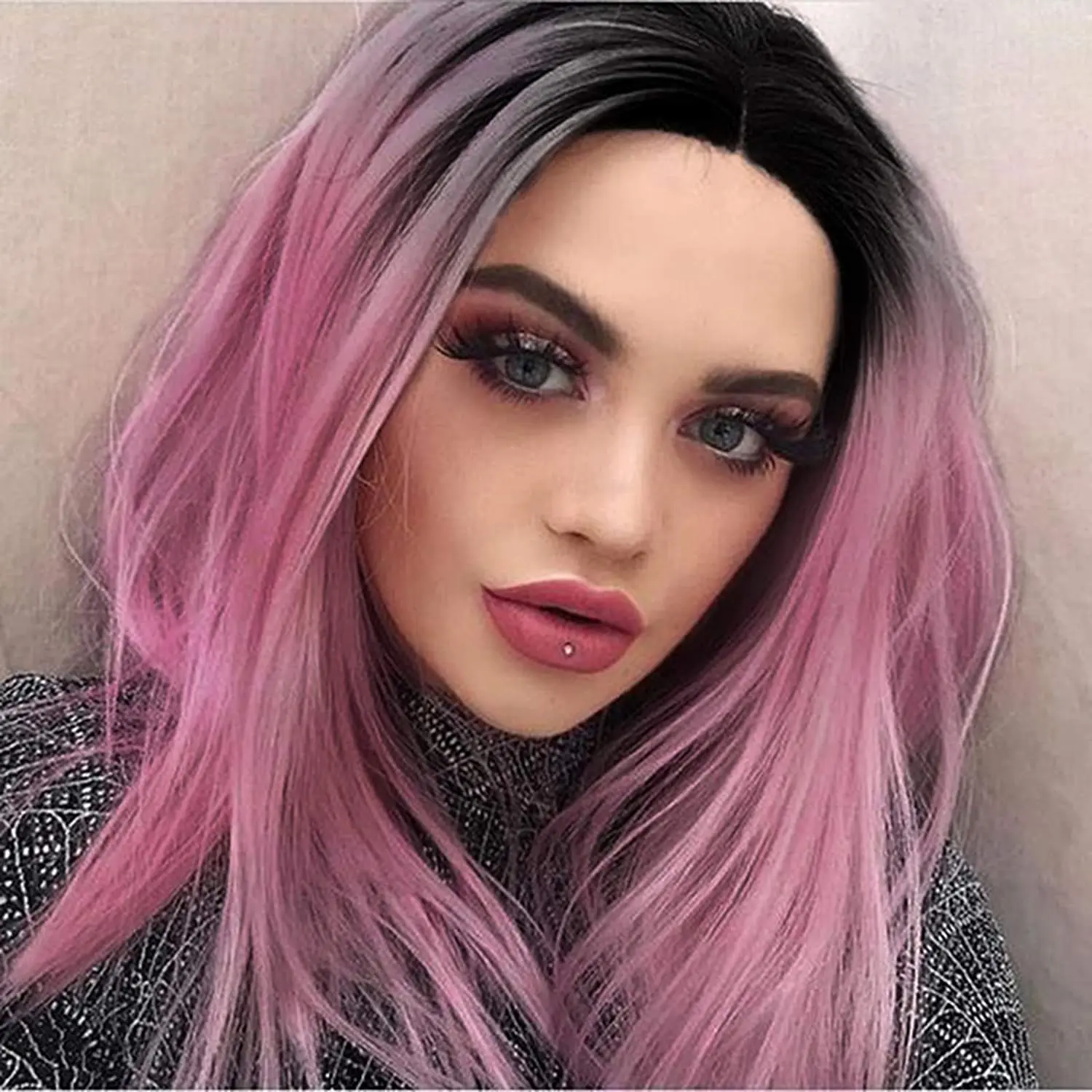 

Bob Wig Straight Short Bobo Sythetic Wigs for Black Women Pink Purple Yellow Middle Part Shoulder Length Cosplay Daily Use
