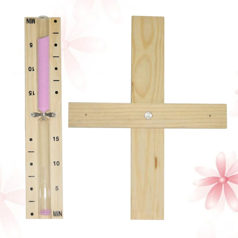 

Wood Time Hourglass Creative Funny Time Rotate Hourglass for Sauna Room (Sand Pattern)