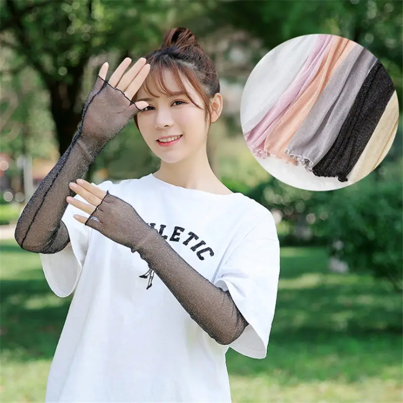 1 пара женские солнцезащитные перчатки без пальцев| |