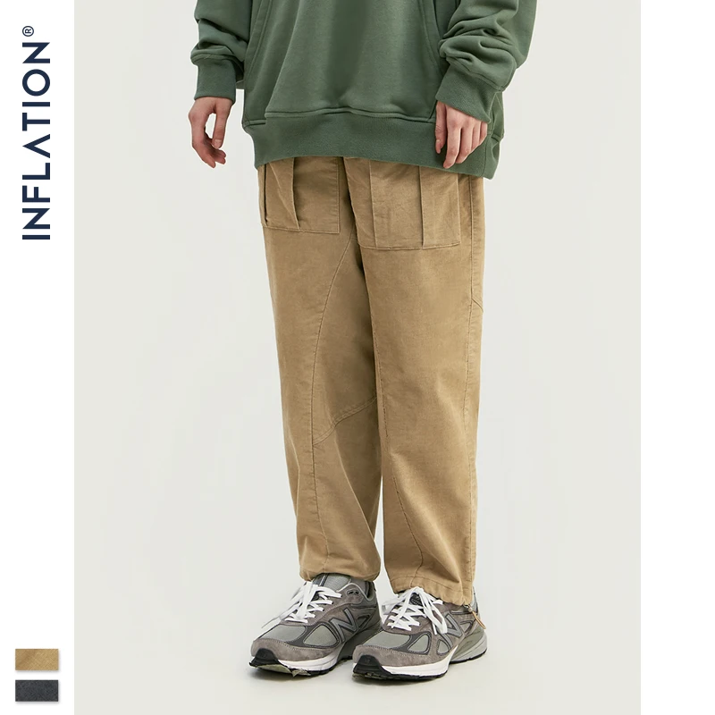 INFLATION 2020 коллекция мужские повседневные вельветовые брюки для бега свободные