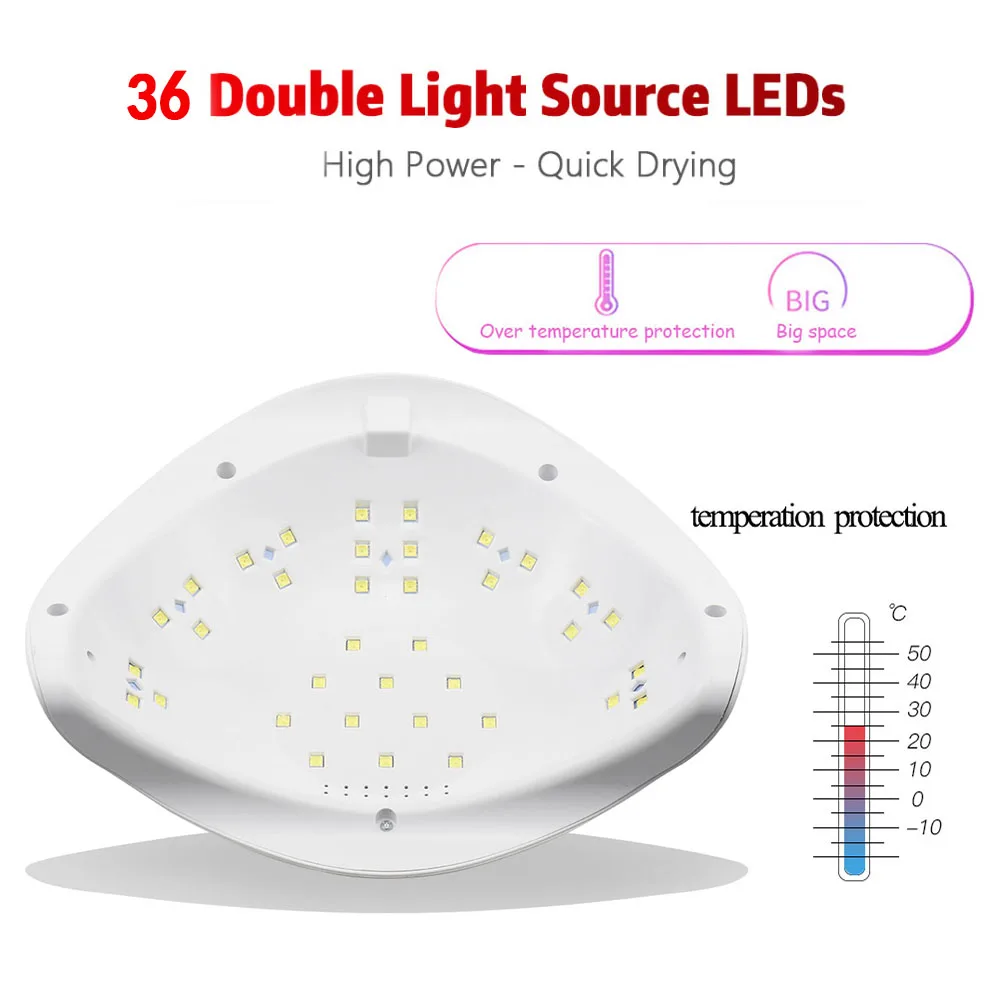 Светодиодная УФ-лампа для сушки ногтей 72 Вт профессиональная сушилка высокой