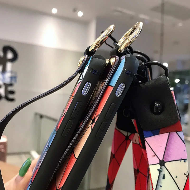 Шеи ремешок чехол для samsung Galaxy S10E S8 S9 S10 Plus Note 8 9 A10 A20 A30 A40 A50 A60 A70 M20 мягкий