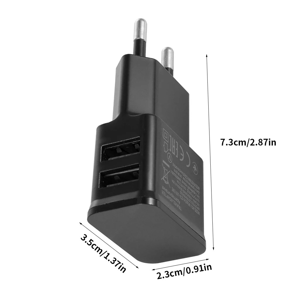

Charging Adapter Dual USB EU Plug Phone Charger Portable Universal Travel Charging Head Dual USB Fast Charger for Samsung