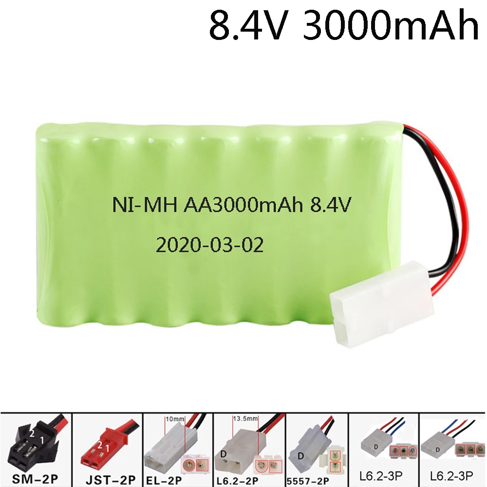 

8.4V 3000mah NiMH Battery For Remote control toy Car Tanks Trains Robot Boat Gun Ni-MH AA 2400mah 8.4v upgrade Battery wholesale