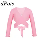 Балетная обертка Болеро для девочек, Топ Для Танцы гимнастика, трико, купальный жилет, танцевальное пальто, Детский Костюм Балерины, кардиган