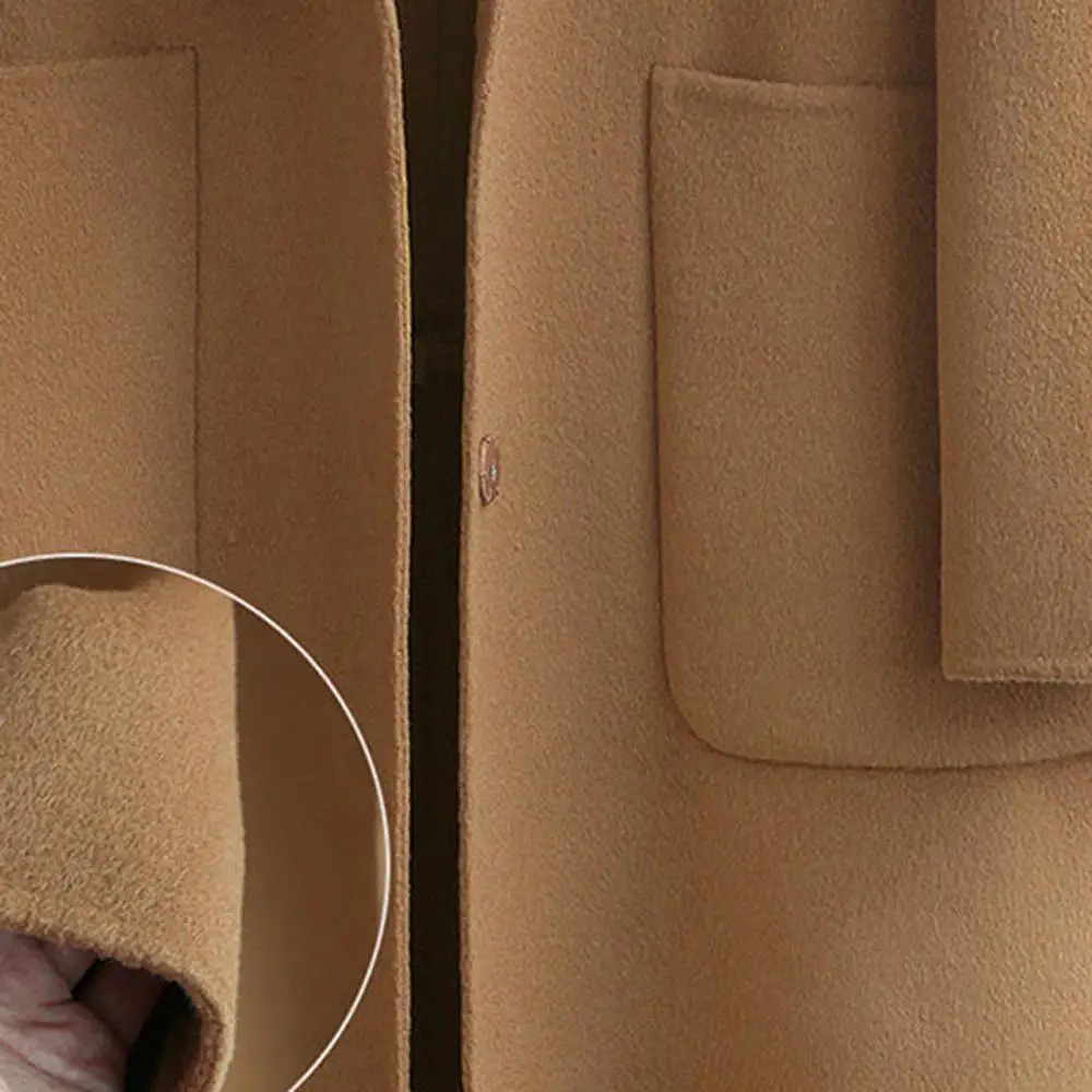 

2019 Coat Women Wool Plus Size 5XL Winter Solid Lapel Long Sleeve Coat Cashmere Woolen Coat Winter Abrigos Mujer Invierno