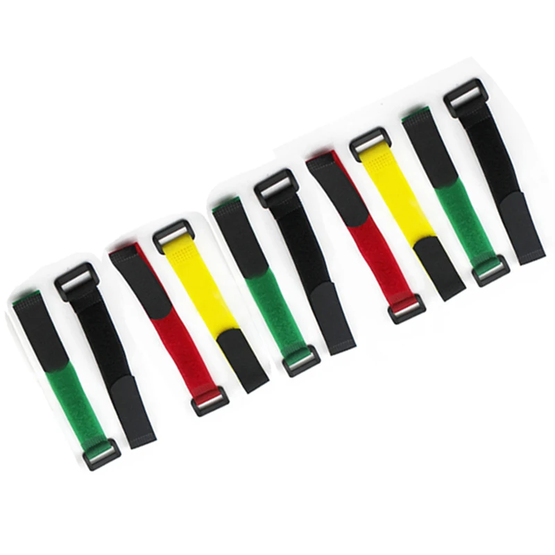 

10PCS Reverse Buckle Battery Fixed Strap Length 20cm 30cm Magic Tie Down Multi-colored Nylon Bandage Tape for RC Airplane Model