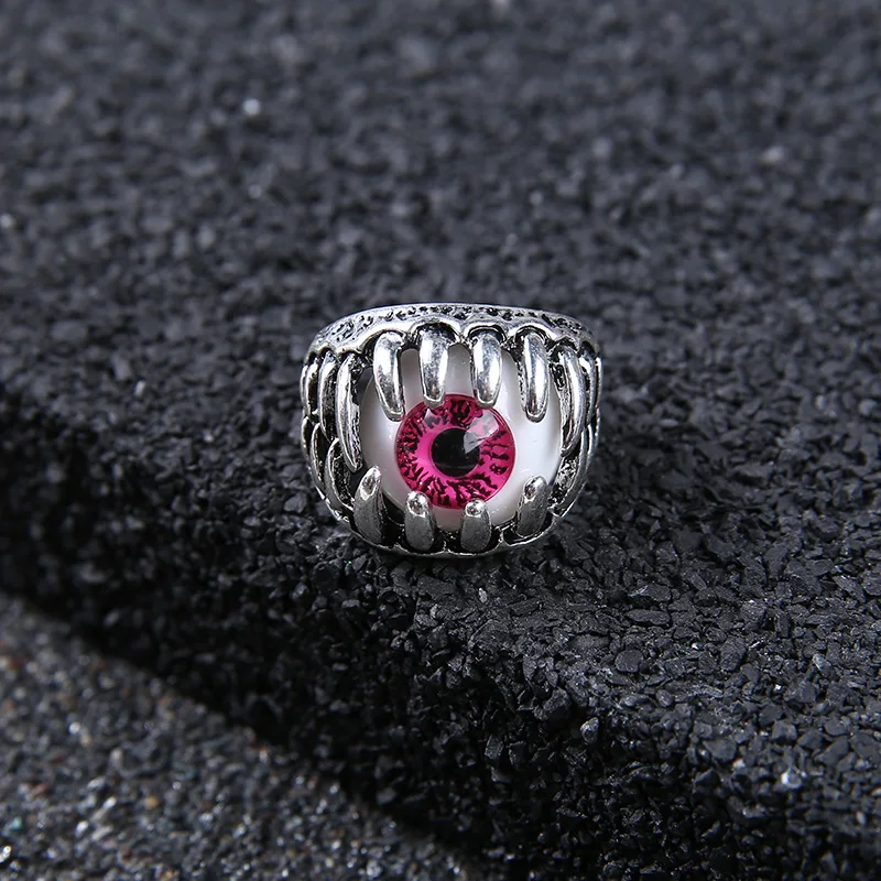 Кольцо для глаз в стиле панк готика красный синий глазный шар кольцо из