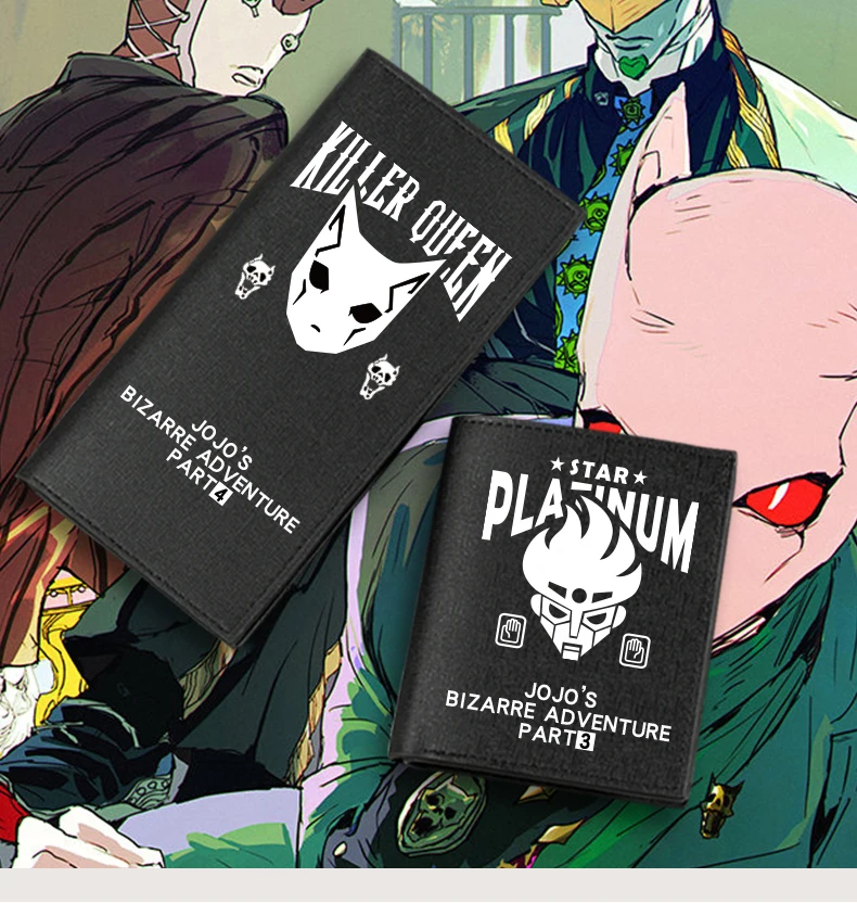 

Аниме приключения Джоджо звезды Платиновый KILLER QUEEN Косплэй складной чехол-кошелек из искусственной короткий кошелек держатель для карт муж...