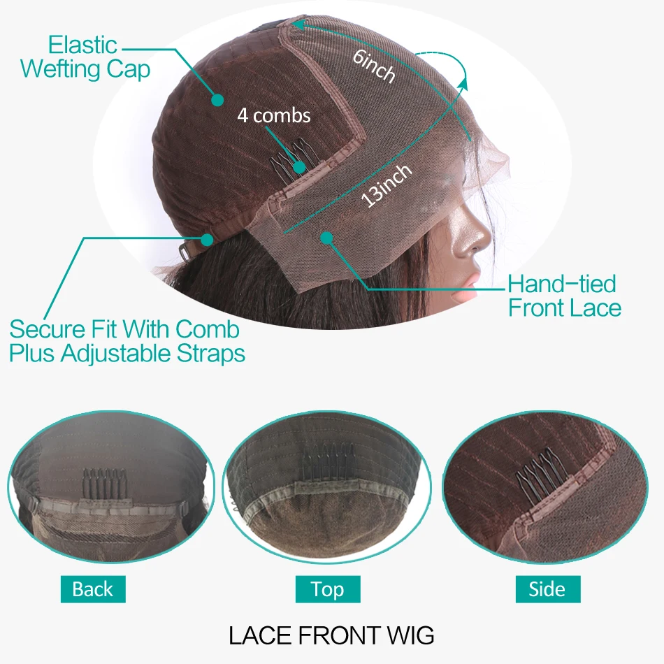 250 Плотность 13X6 Синтетические волосы на кружеве человеческих волос парики