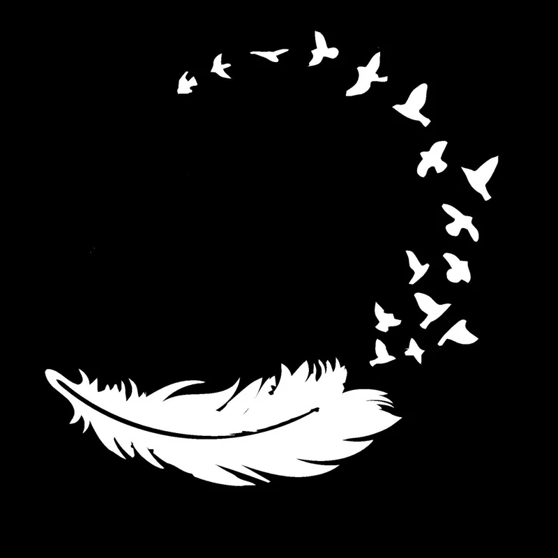 

14*14cm Creative bird feather Car-Sticker Automobiles Motorcycles Window Bumper Laptop Vinyl Decal PVC Decorative Goods