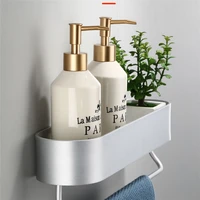 space aluminum silver bathroom shelves kitchen wall shelf shower storage rack towel bar bathroom accessories 30 50 cm length