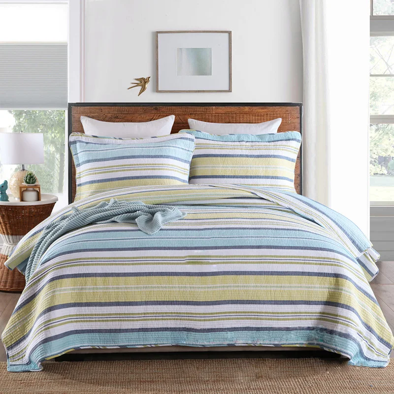 Комплект из 2 стеганых покрывал хлопковых одеял большого размера с наборами