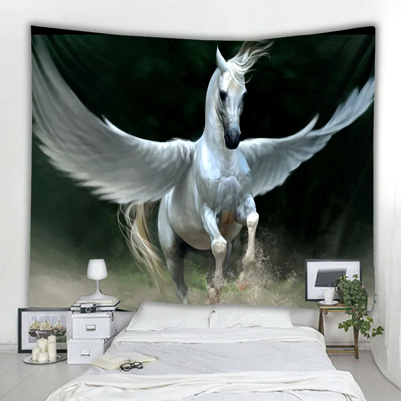 

Sacred Unicorn Tianma Decoration Tapestry Wall Hanging Background Cloth Christmas Psychedelic Carpet Camping Tent Hot New