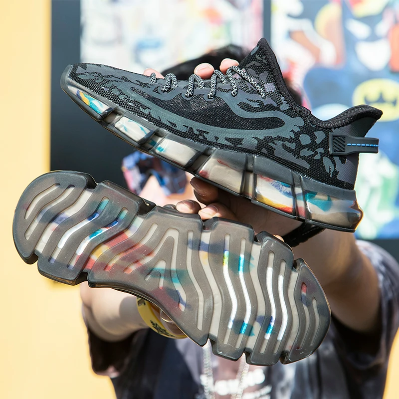 

Men's Running Shoes Fashion Air Cushion Sneakers Hight Quality Outdoor Sport Shoes for Men Colored Jelly Sole Zapatos De Hombre