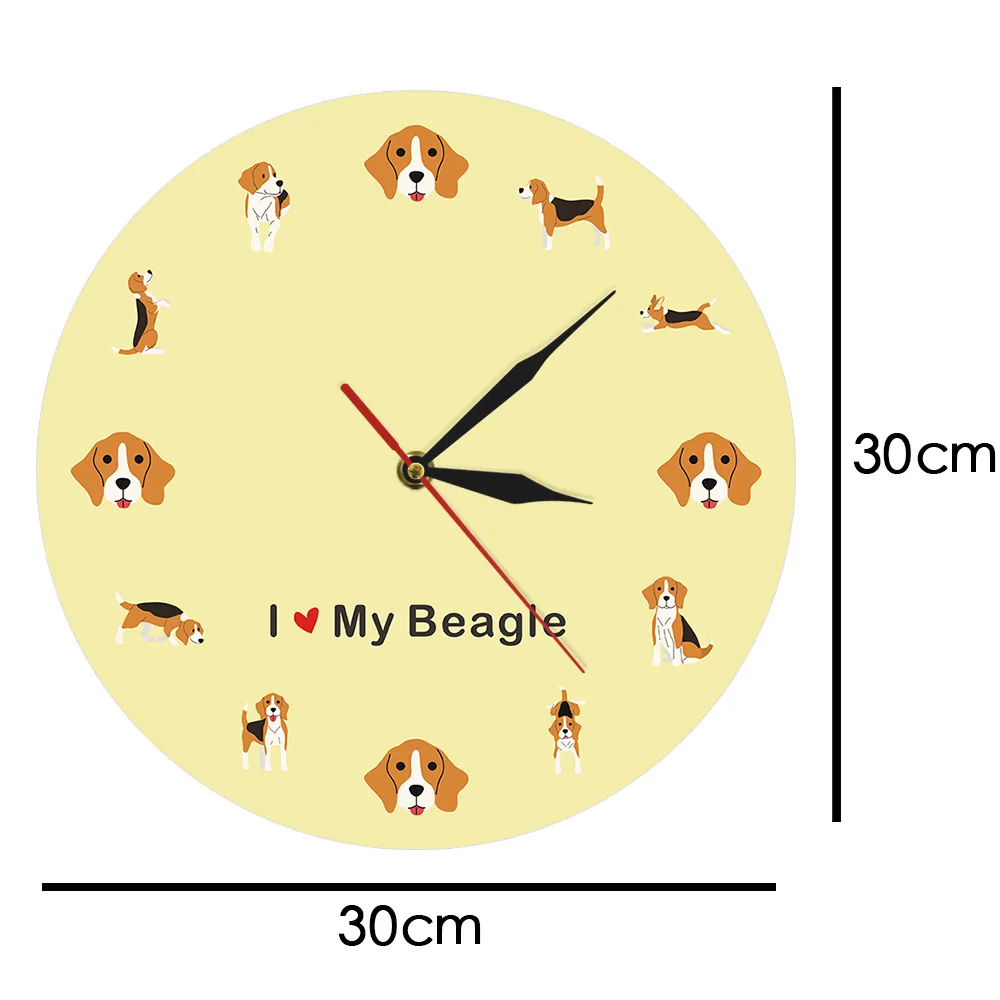 Настенные часы с изображением щенка из мультфильма I Love My Beagle английские собаки