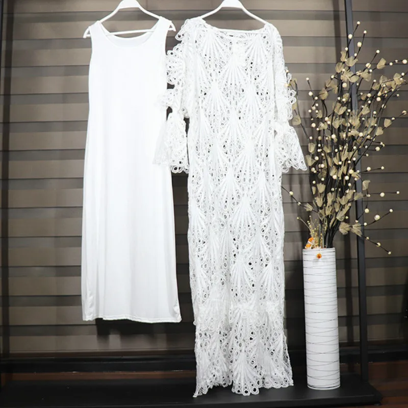 Африканское кружевное платье Дашики для женщин традиционное Boubou большого