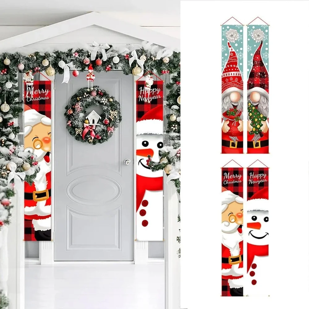 

2022 Christmas Door Decoration Merry Christmas Banner Decor for Home Hanging Christmas Ornament Navidad Happy New Year Gift