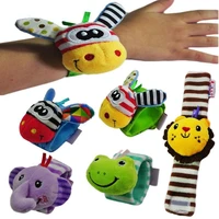 baby toys 0 3 years rattles for kids baby plush rattles cartoon animal wrist strap infant newborn soft handbells plush toy