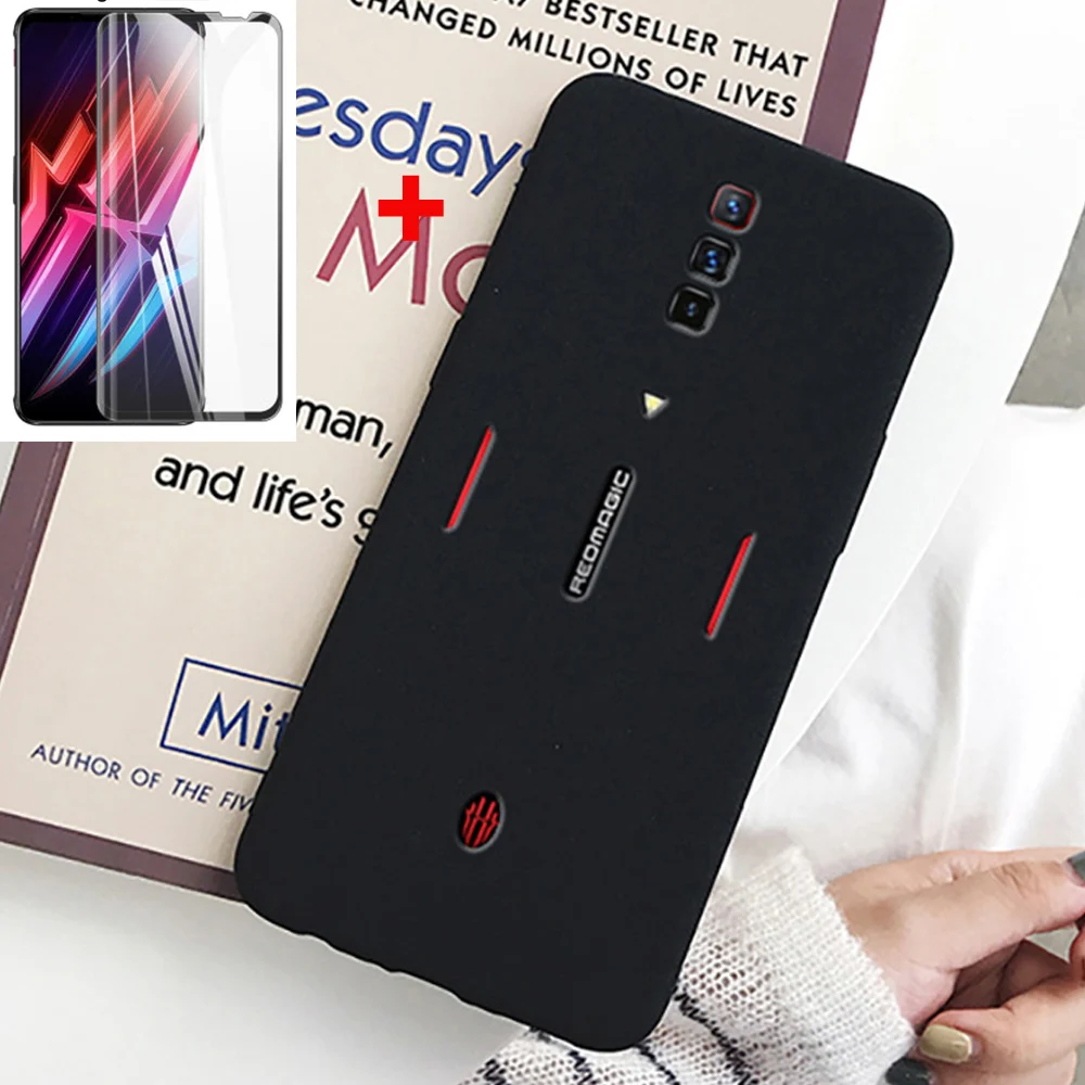 Противоударный чехол для ZTE Nubia Red Magic 6 Pro мягкий ТПУ с защитной пленкой экрана |