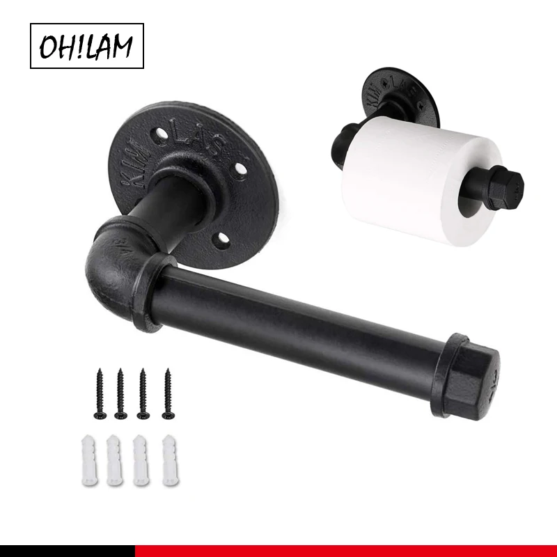 

Промышленный держатель для туалетной бумаги, Настенный декор для труб, коммерческий винтажный сверхпрочный «сделай сам», рустикальный Железный Держатель для полотенец, фурнитура