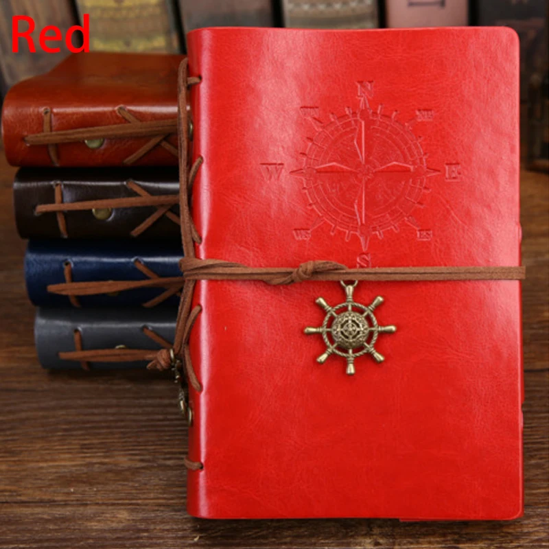 

Vintage Pirate Diary Notebook Agenda With Faux Leather Cover Loose Leaf Note Book for School Stationery