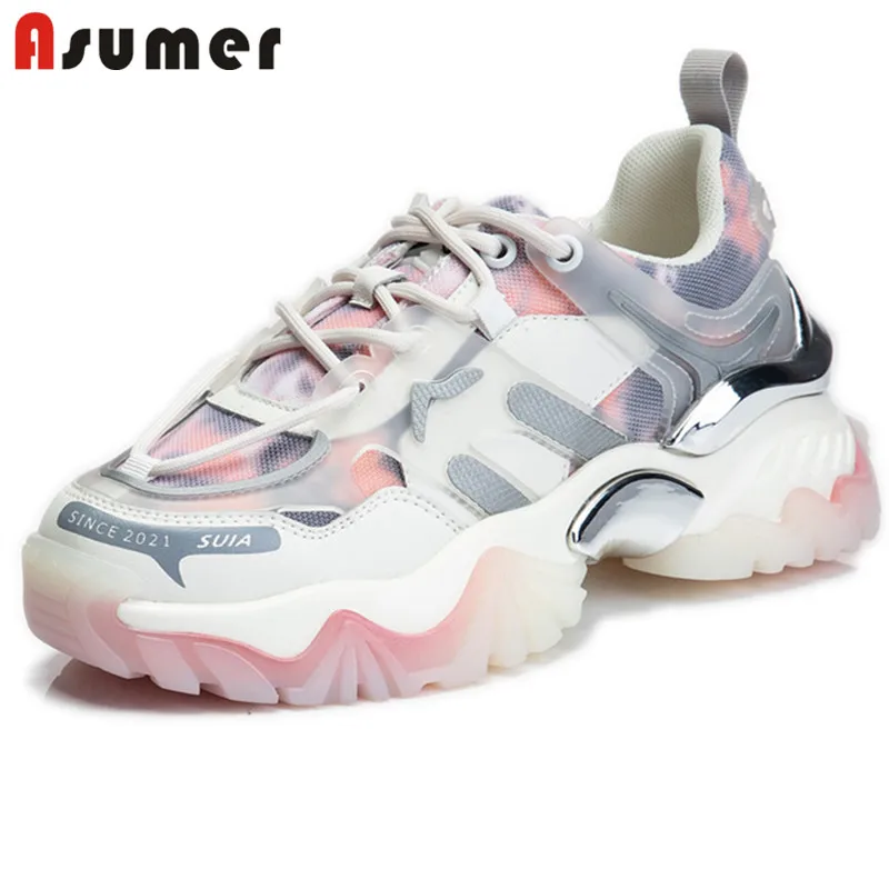 

Asumer/хит продаж; Туфли с подошвой из вулканизированной резины; Женская обувь на широком кроссовки из натуральной кожи; Сезон весна-осень; Мод...