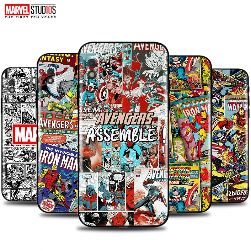 

Phone Case For Xiaomi Redmi 9A 9AT 6.53 Inch Soft Funda Cover Marvel Avengers Comics Iron Man SpiderMan Hulk Thor
