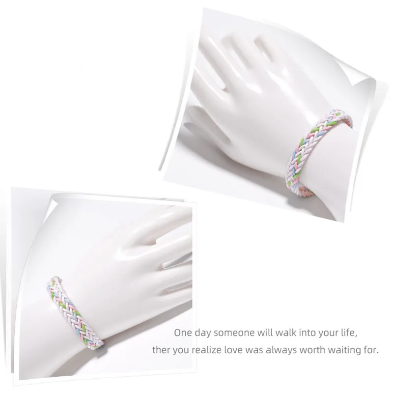 Браслет плетеный из ретро тканые хлопка и льна шириной 11 мм