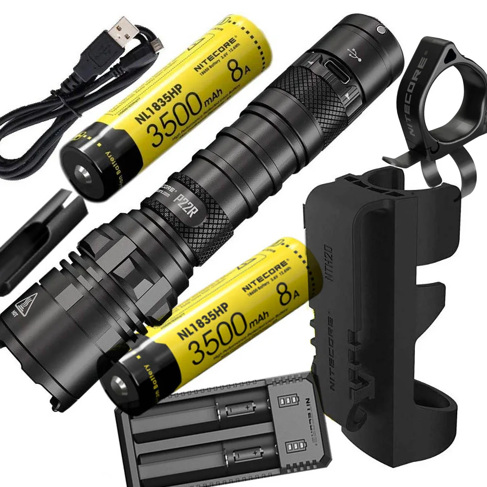 Перезаряжаемая USB вспышка NITECORE P22R светильник hp35 HD белый свет макс. 1800 люмен броск