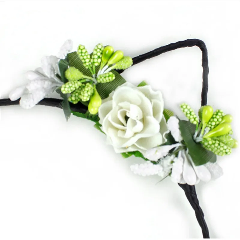 Ободок для волос детский с кошачьими ушками модная повязка на голову цветами