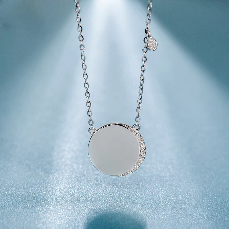 Ожерелье из стерлингового серебра S925 пробы круглая геометрическая форма простая