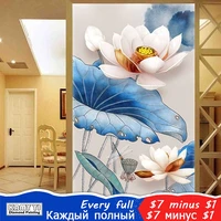 kamy yi full squareround drill 5d diy diamond painting blue flower embroidery cross stitch mosaic home decor gift hyy