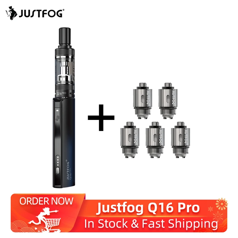 В наличии! Оригинальный стартовый набор Justfog Q16 Pro и 5 шт 1.6ohm катушка топ заполнение