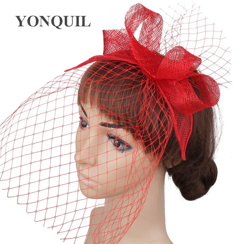 Фата в виде птичьей клетки Свадебные однотонные вуалетки с бантом серебряные